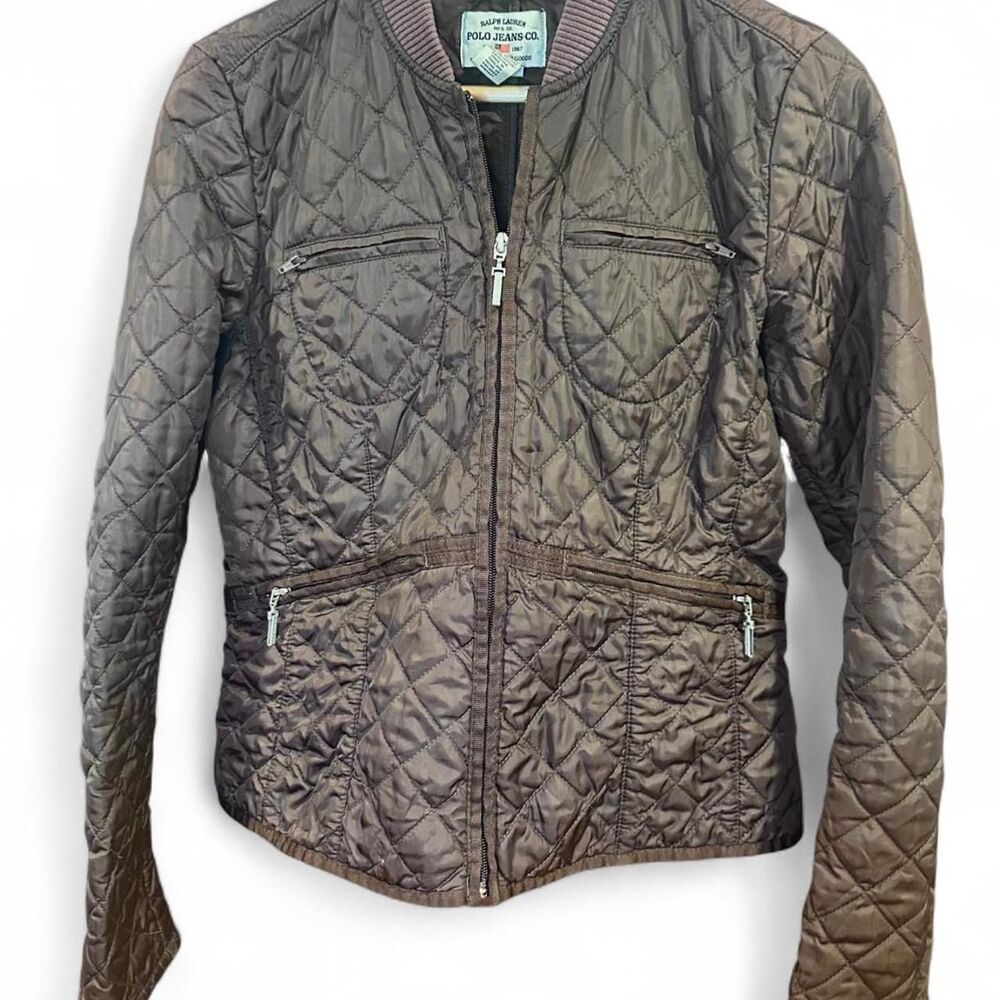 Ralph Lauren Polo Jeans Quilted Lightweight Chocolate Brown Jacket